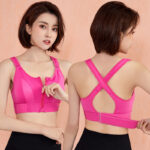 women's adjustable sports bra gathered without steel ring belt front zipper yoga running vest shockproof underwear