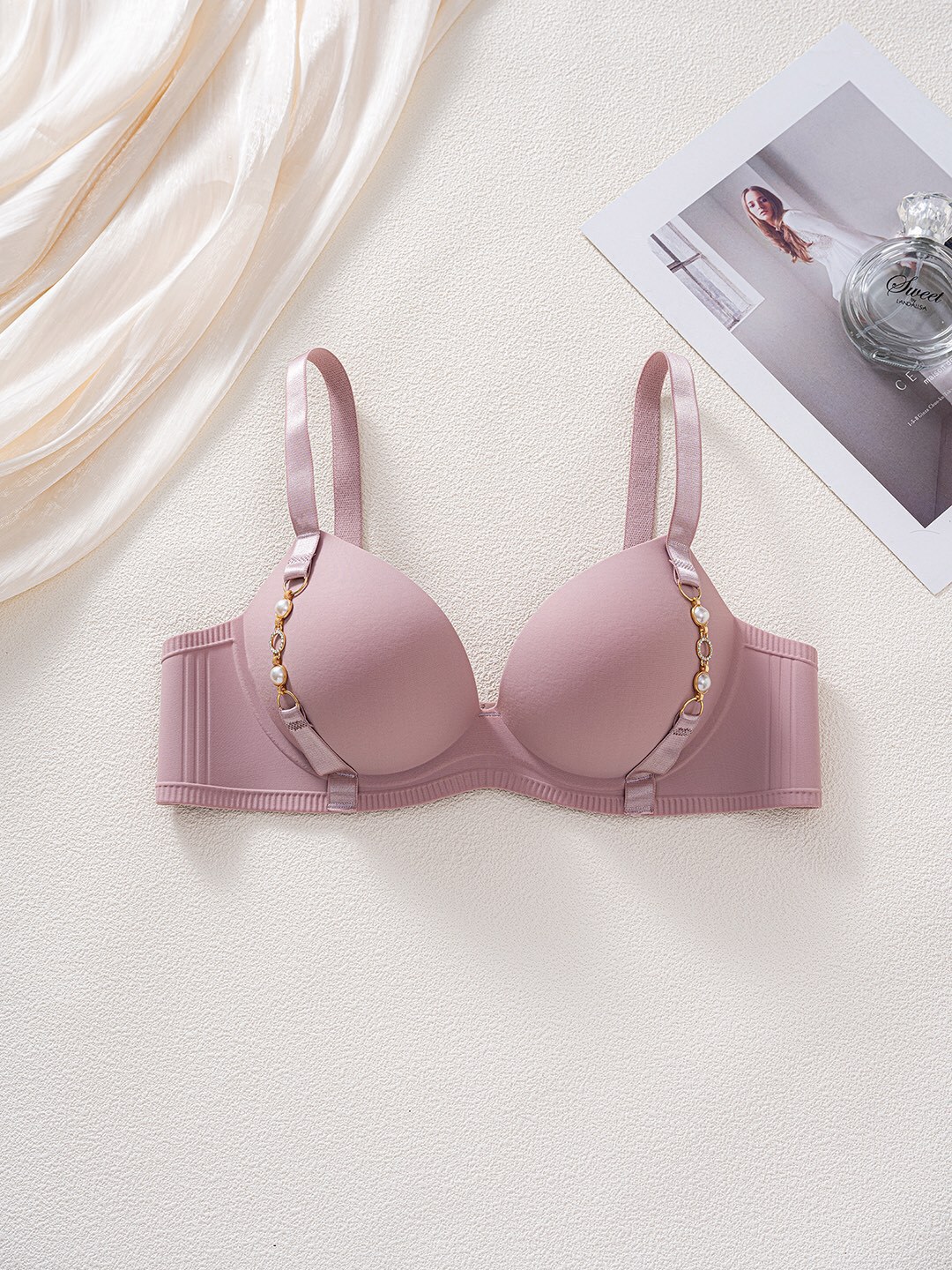 women's seamless push up lingerie small breast gathering anti sagging no steel ring bra