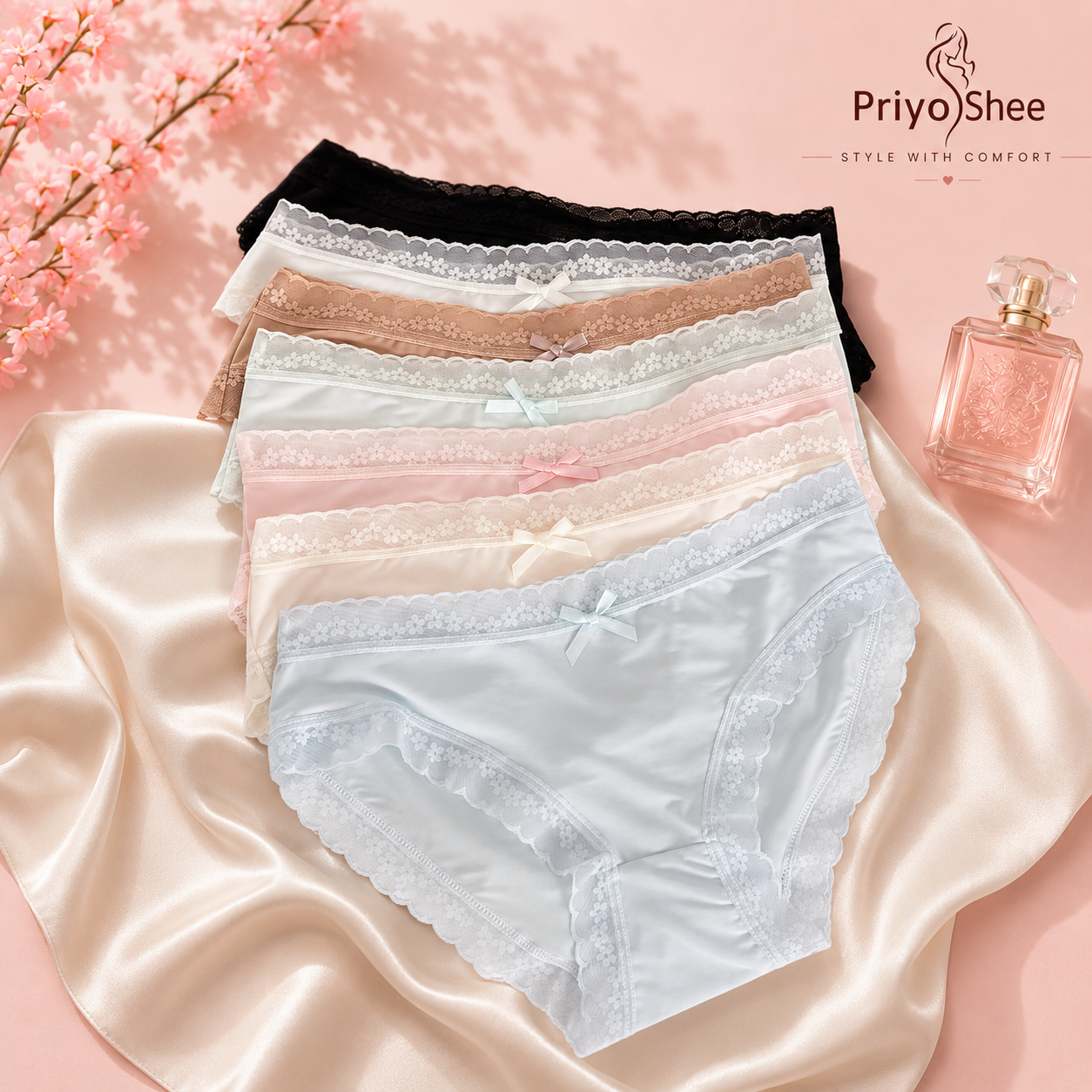priyoshee soft lace seamless ladies panty