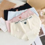seamless ice silk cotton underwear triangle mid waist briefs sweet cute summer thin pure cotton crotch large size briefs