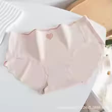 seamless ice silk cotton underwear triangle mid waist briefs sweet cute summer thin pure cotton crotch large size briefs