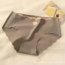 seamless ice silk cotton underwear triangle mid waist briefs sweet cute summer thin pure cotton crotch large size briefs