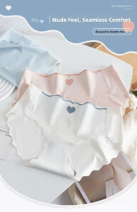 Seamless Ice Silk Cotton Underwear Triangle Mid-Waist Briefs Sweet Cute Summer Thin Pure Cotton Crotch Large Size Briefs seamless ice silk cotton underwear triangle mid waist briefs sweet cute summer thin pure cotton crotch large size briefs