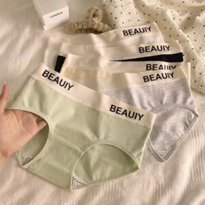 seamless pure cotton triangle panties women's student korean style antibacterial breathable no trace mid waist cute butt lift...