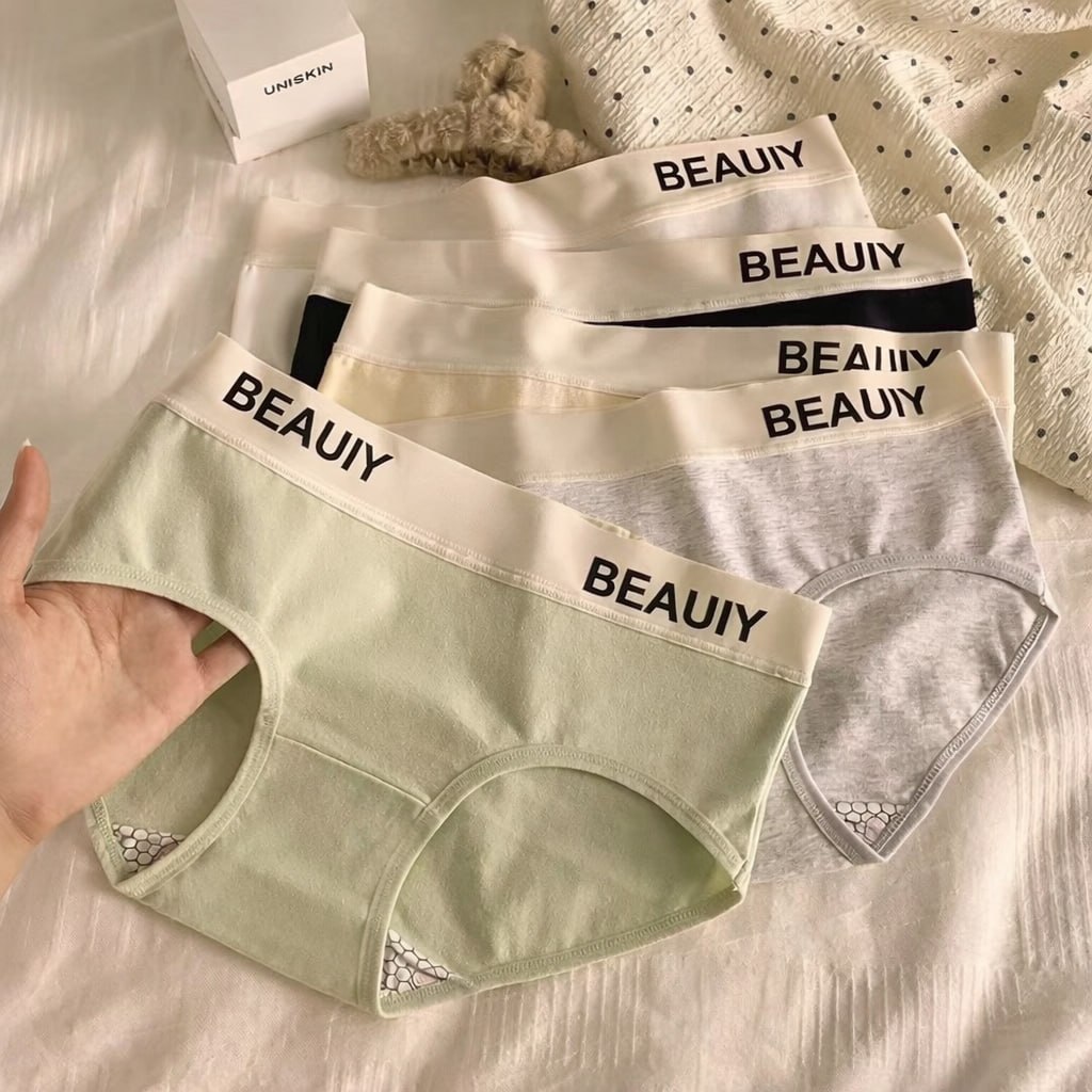seamless pure cotton triangle panties women's student korean style antibacterial breathable no trace mid waist cute butt lift...